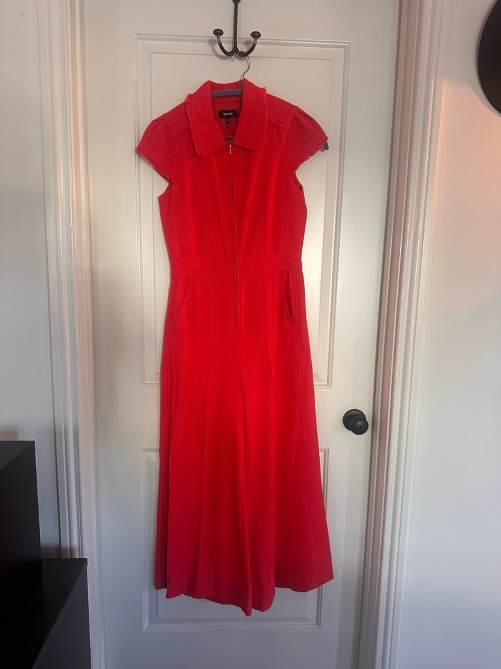 ME+EM Vibrant Red Zip-Front Jumpsuit